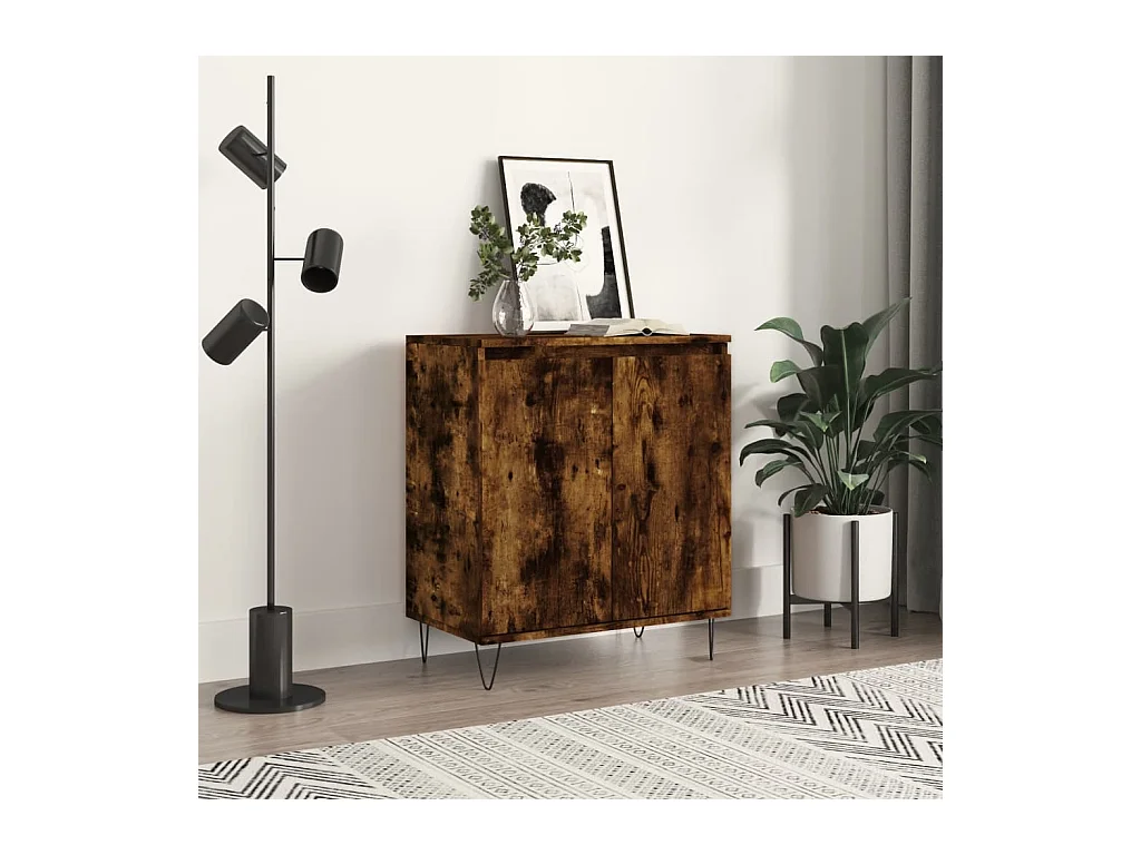 Credenza in rovere affumicato 60x35x70 cm in legno ingegnerizzato