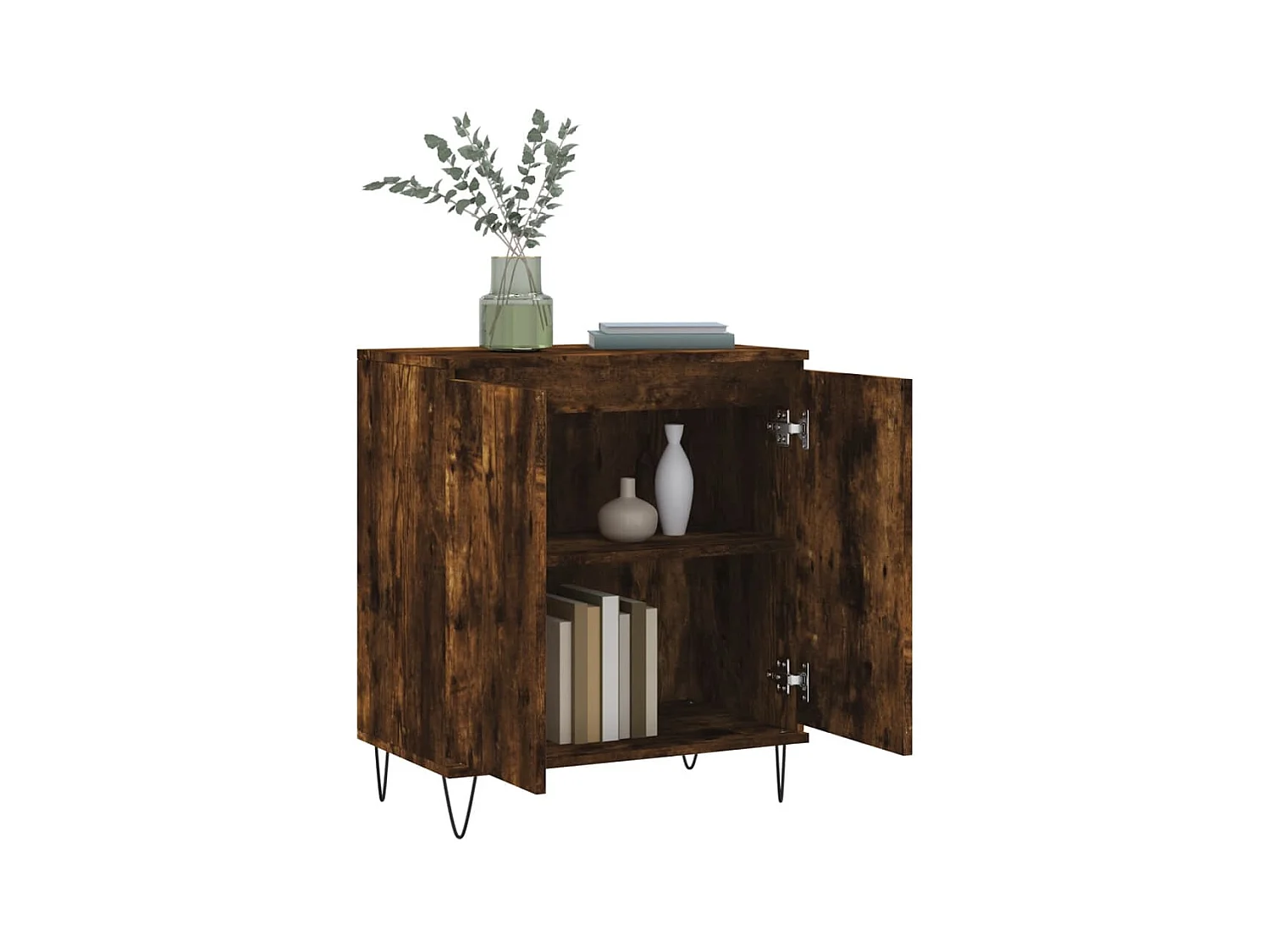 Credenza in rovere affumicato 60x35x70 cm in legno ingegnerizzato