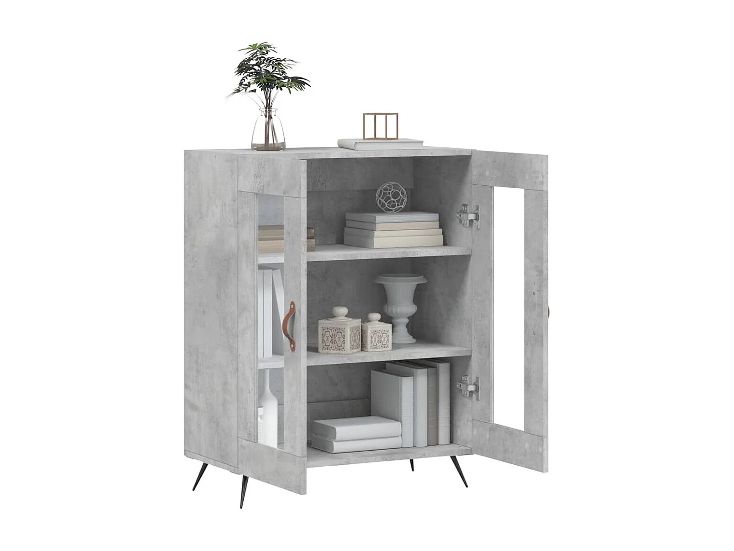 Betongrijs dressoir 69,5x34x90 cm bewerkt hout