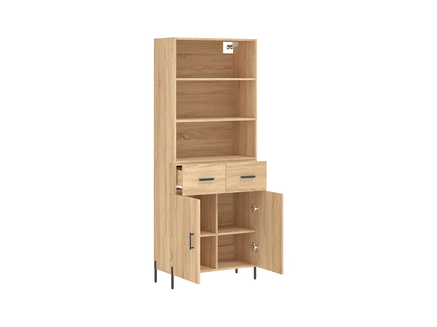 Credenza alta in rovere Sonoma 69,5x34x180 cm Legno ingegnerizzato