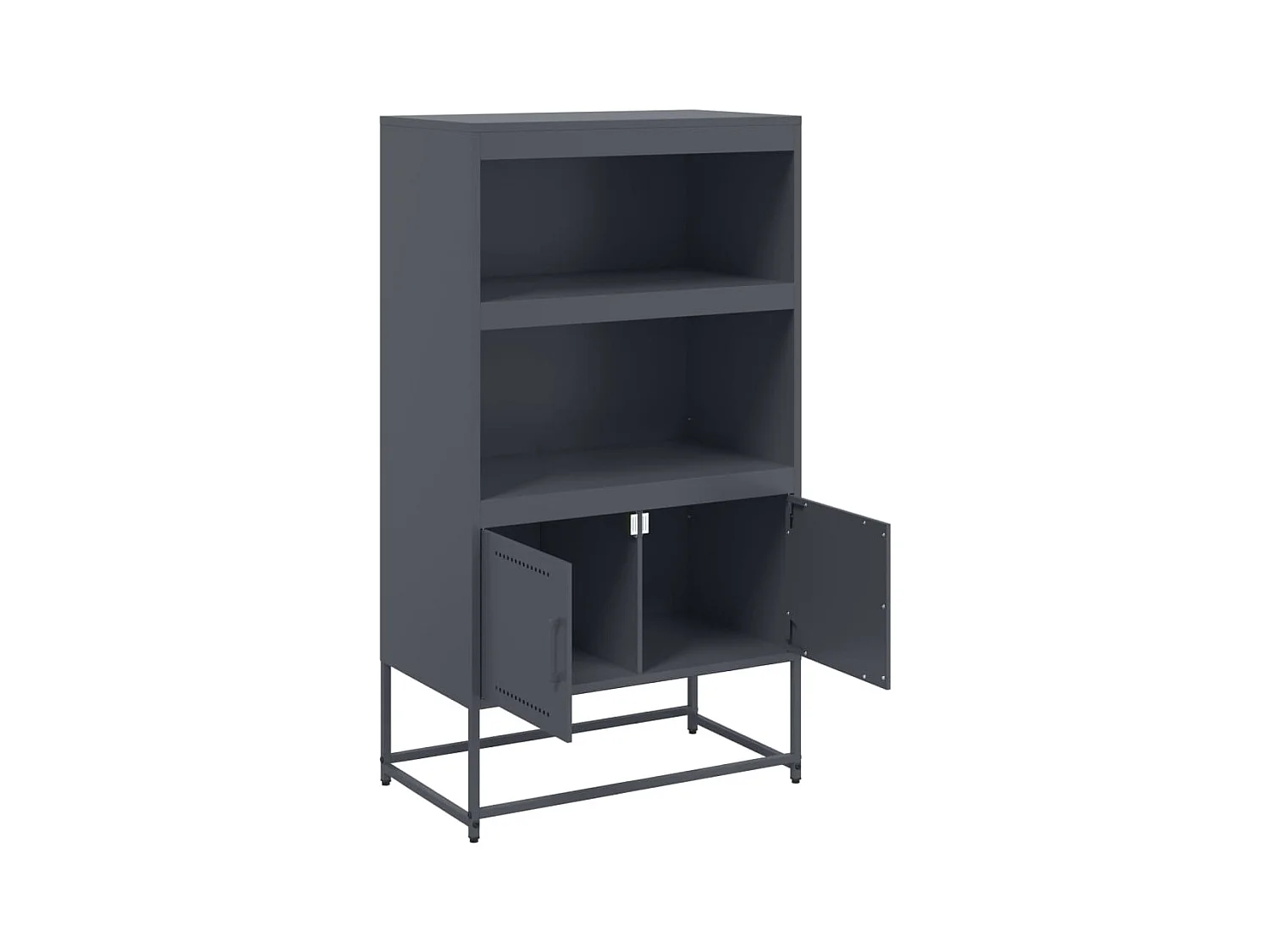 Antraciet hoog dressoir 68,5x38,5x123,5 cm staal