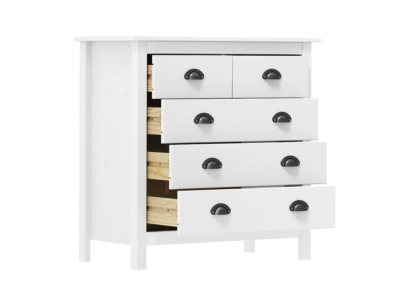 Buffet Hill Blanc 79x40x80 cm Bois de pin solide