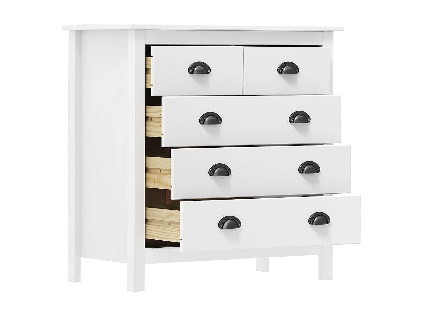 Buffet Hill Blanc 79x40x80 cm Bois de pin solide