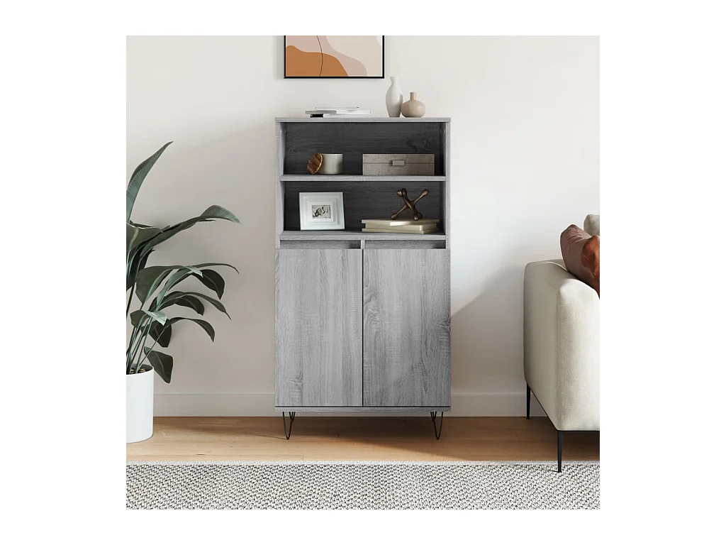 Sonoma hoog dressoir grijs 60x36x110 cm Technisch hout