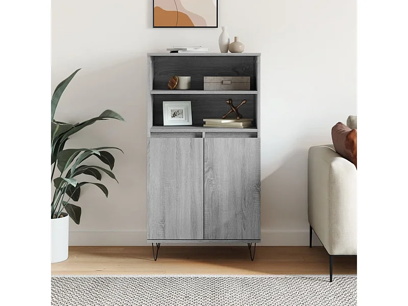 Buffet haut Sonoma gris 60x36x110 cm Bois d'ingénierie