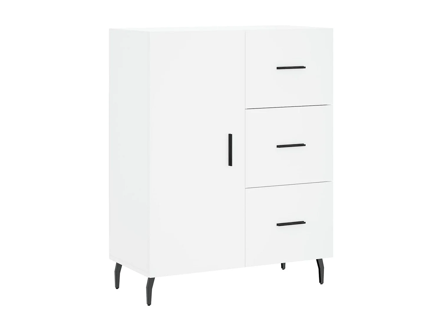 Credenza alta bianca 69,5x34x180 cm Legno ingegnerizzato