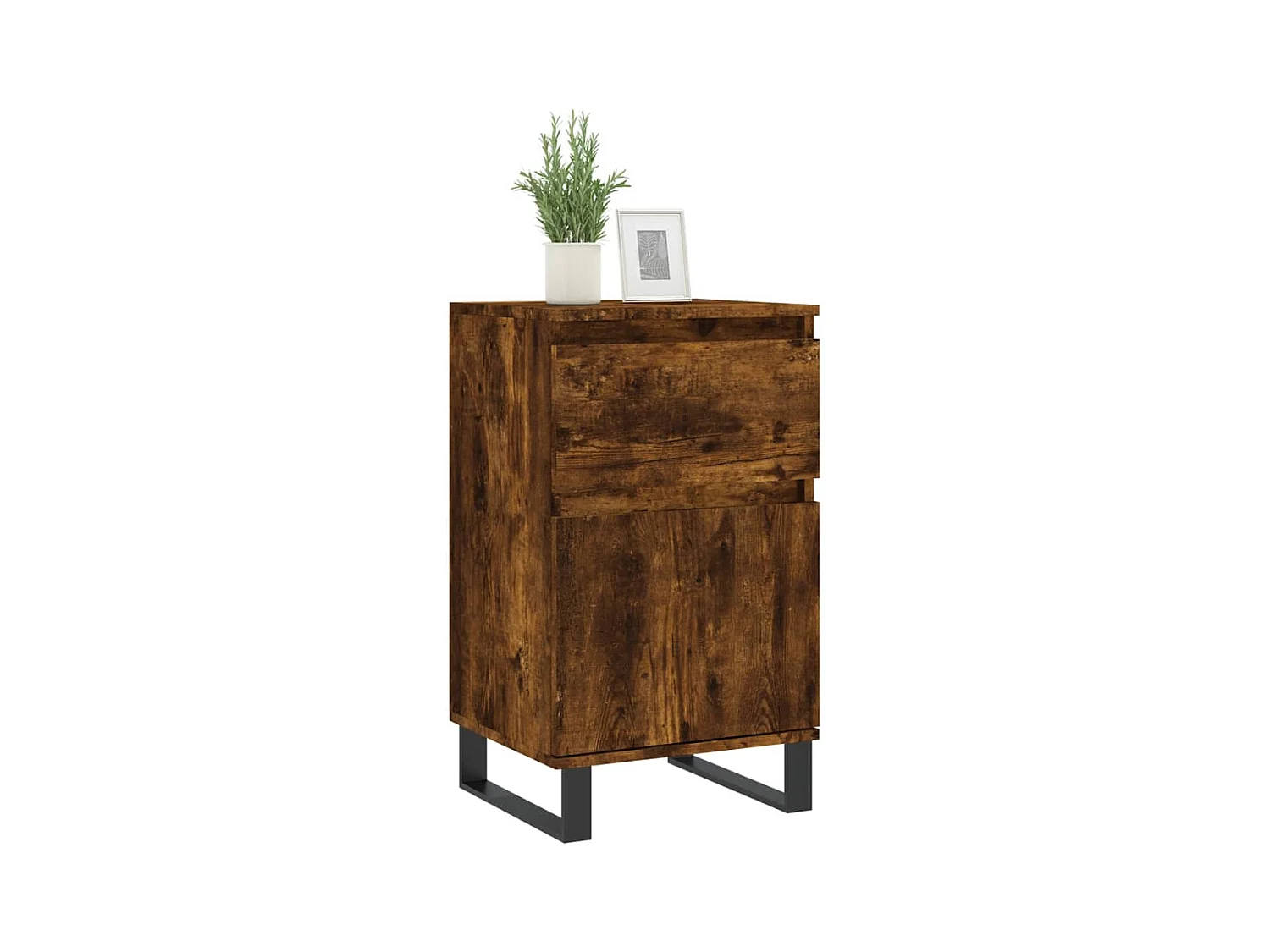 Buffet chêne fumé 40x35x70 cm bois d'ingénierie