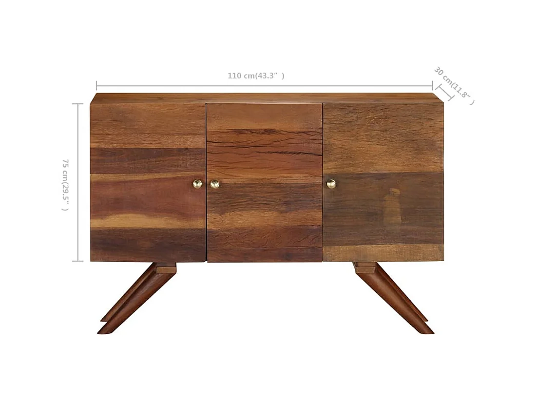 Buffet Bois recyclé massif 110x30x75 cm Marron