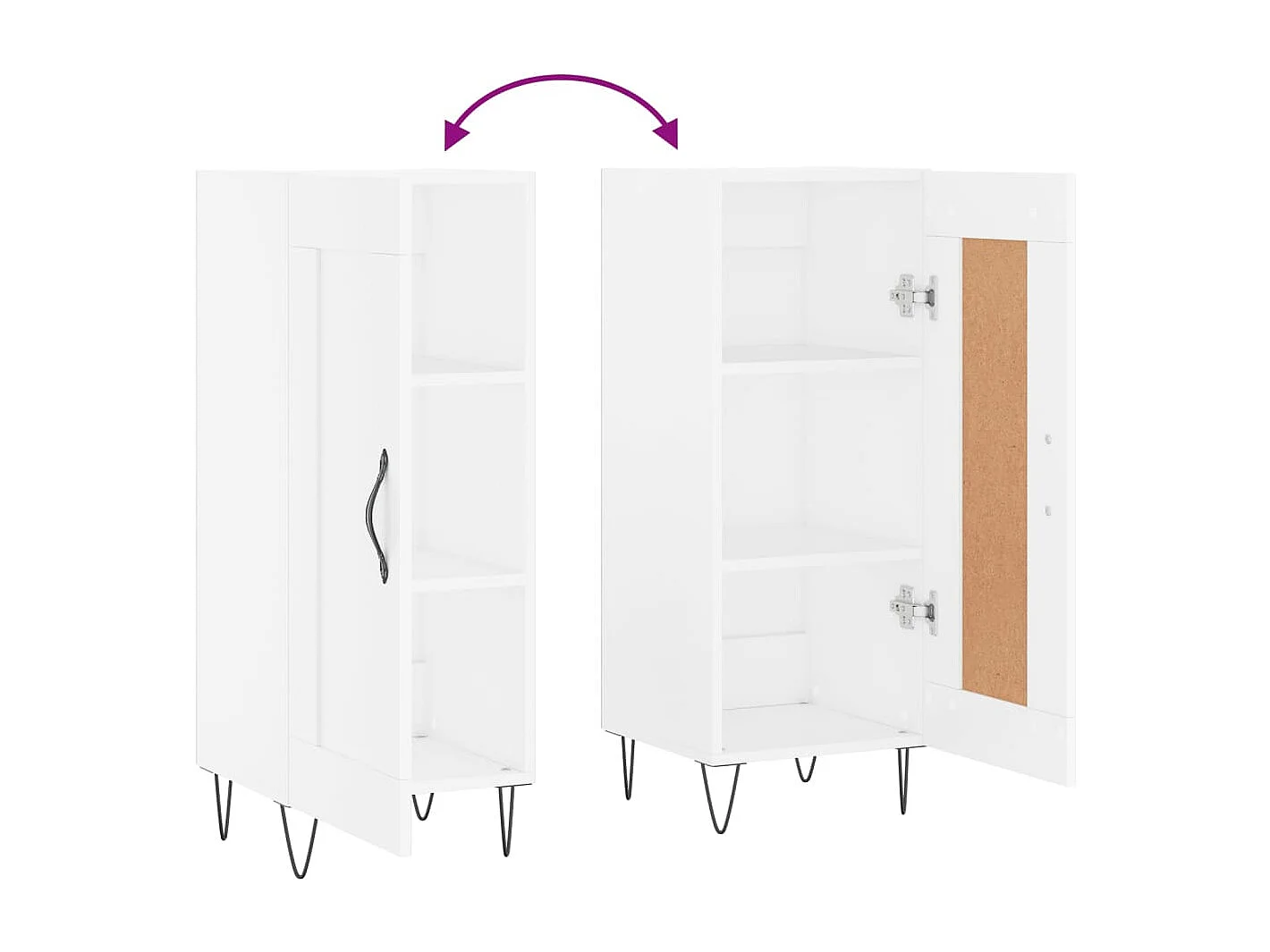 Buffet blanc 34,5x34x90 cm bois d'ingénierie