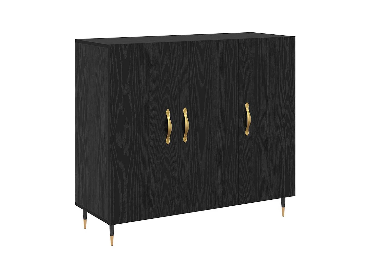 Buffet Noir 90 x 34 x 80 cm Bois d'ingénierie