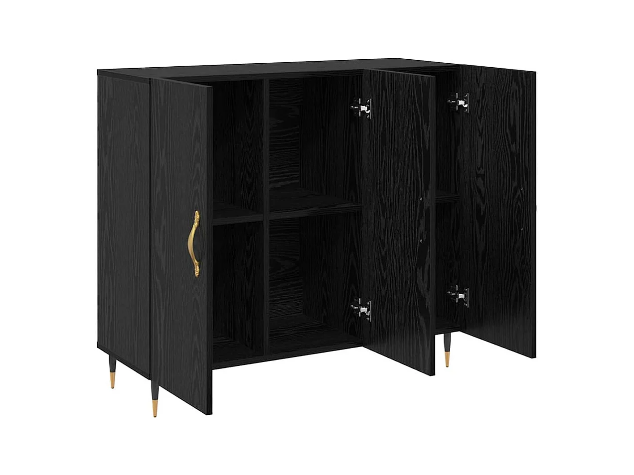 Buffet Noir 90 x 34 x 80 cm Bois d'ingénierie