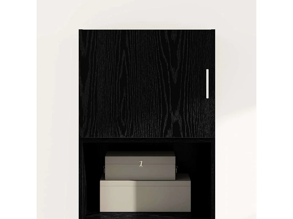 Zwarte eiken wandkast 50 x 42,5 x 40 cm bewerkt hout