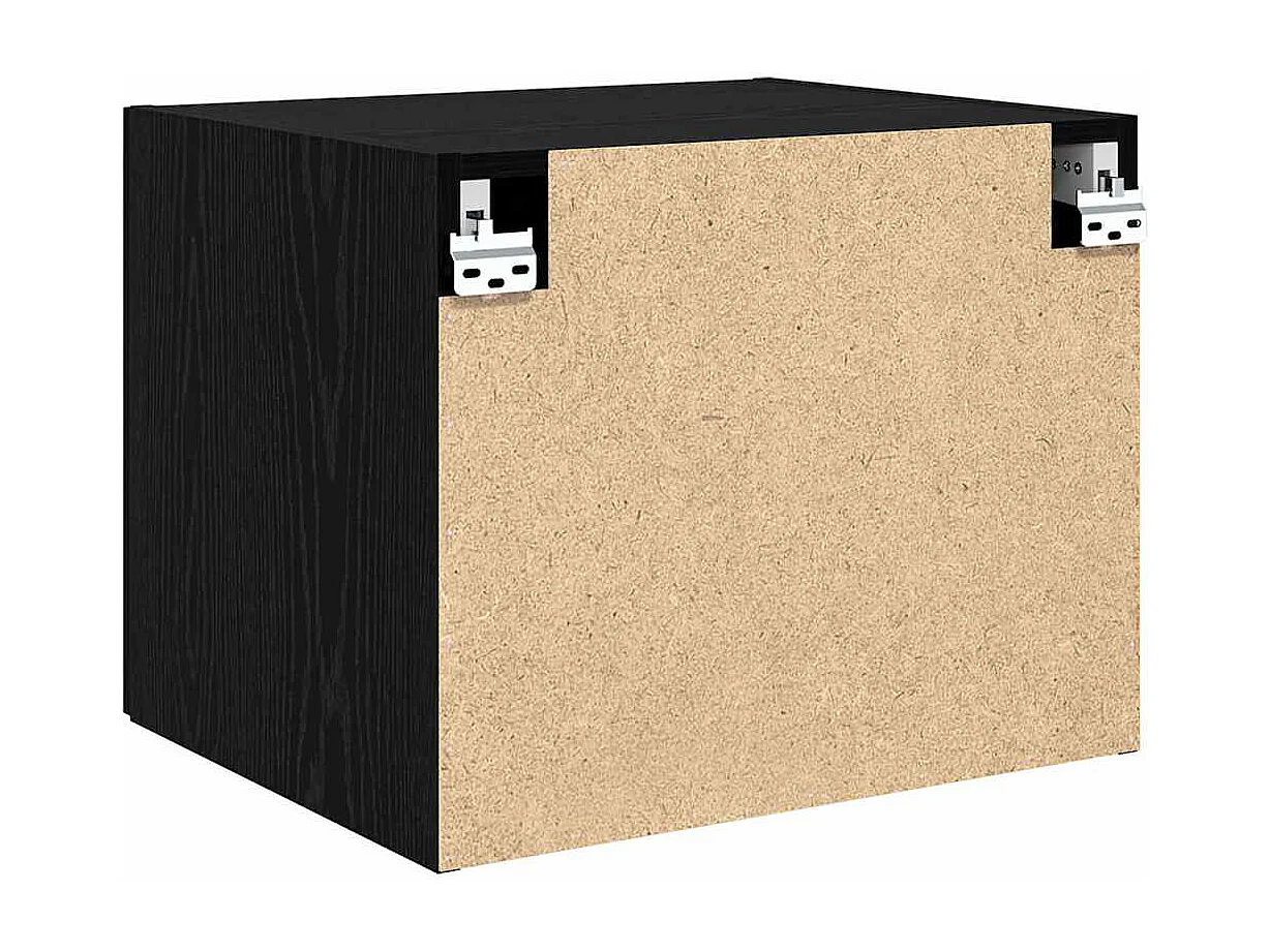 Zwarte eiken wandkast 50 x 42,5 x 40 cm bewerkt hout