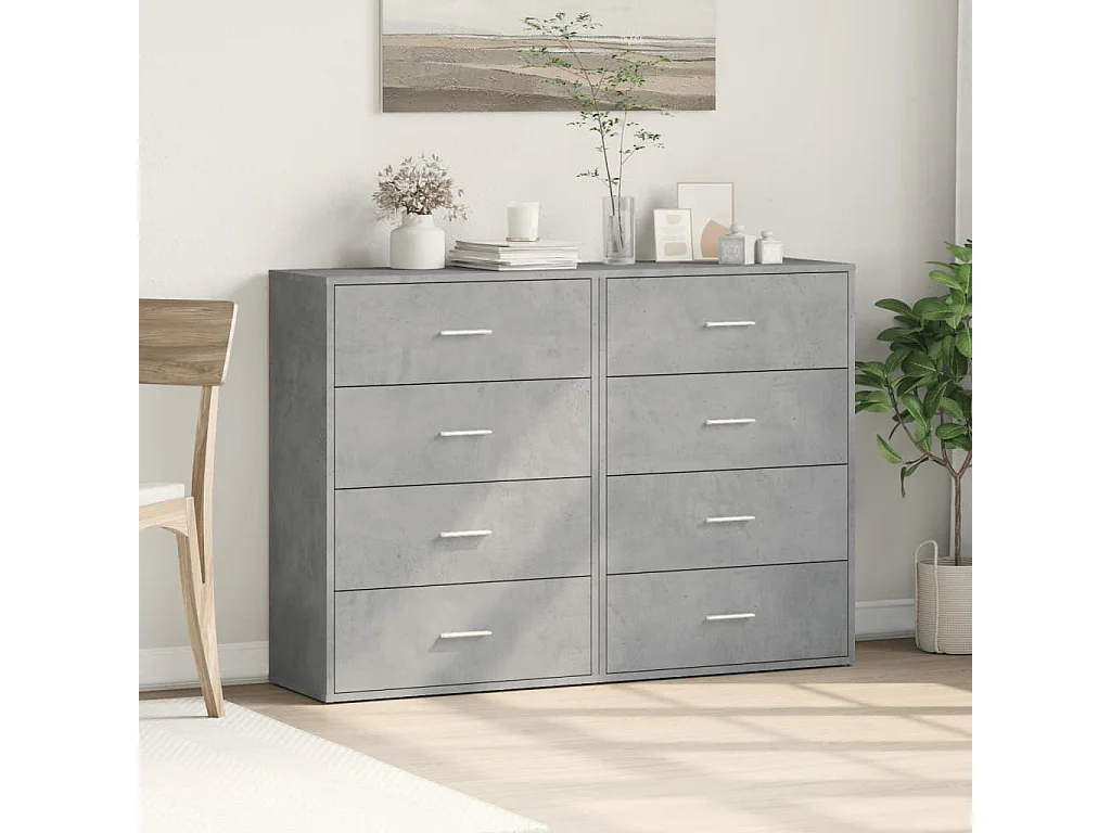 Sideboards 2 Stück Betongrau 60x31x84 cm Holzwerkstoff