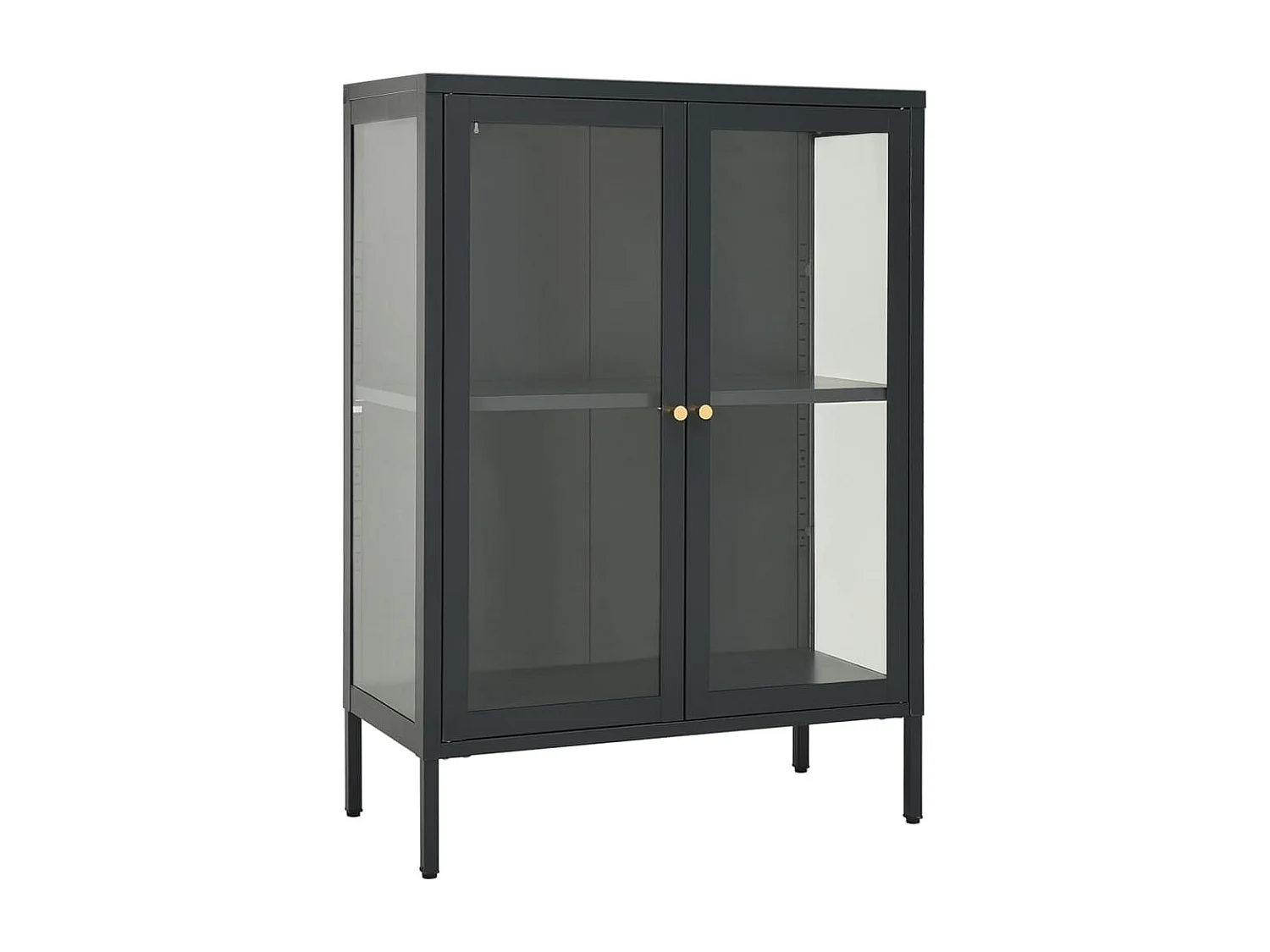 Credenza Antracite 75x35x105 cm Acciaio e vetro