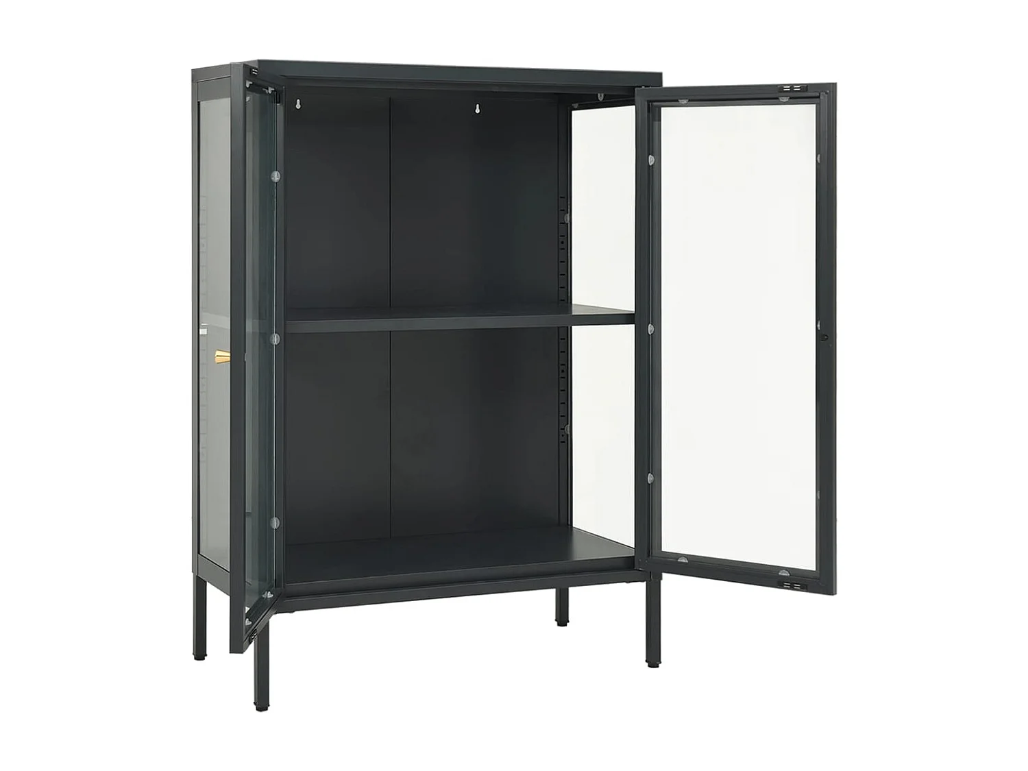 Credenza Antracite 75x35x105 cm Acciaio e vetro