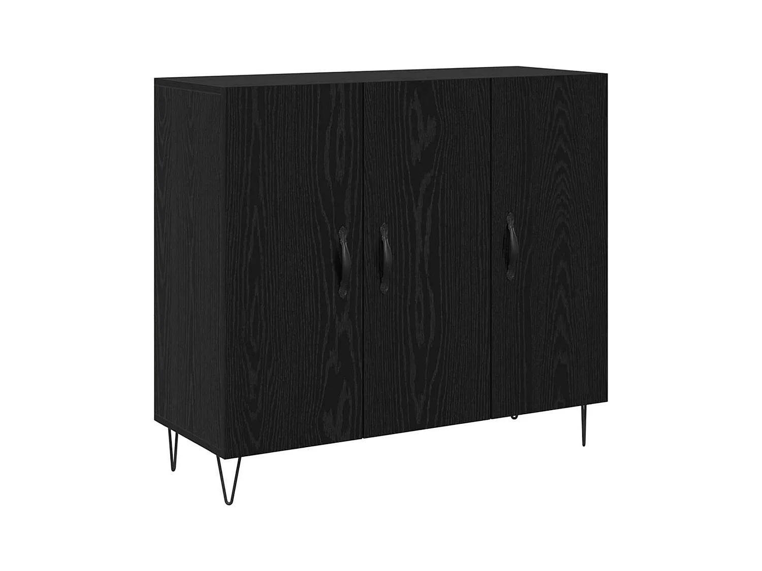 Buffet Chêne noir 90 x 34 x 80 cm Bois d'ingénierie