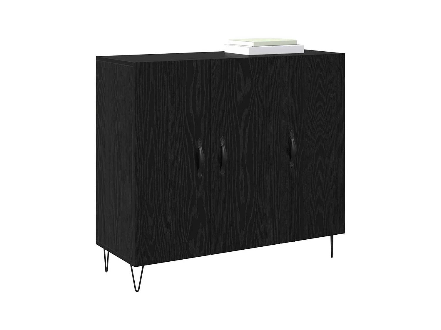 Buffet Chêne noir 90 x 34 x 80 cm Bois d'ingénierie