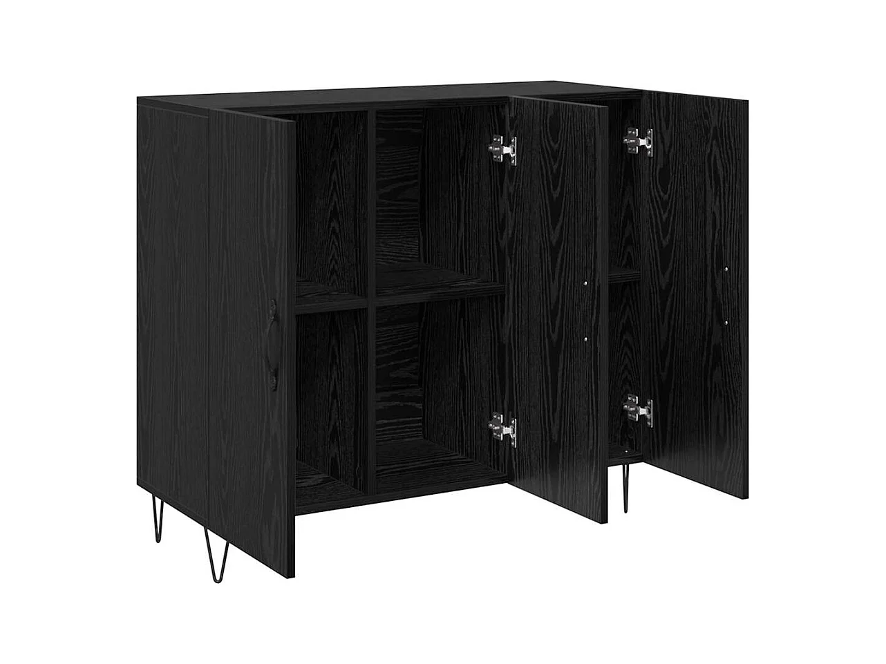 Buffet Chêne noir 90 x 34 x 80 cm Bois d'ingénierie