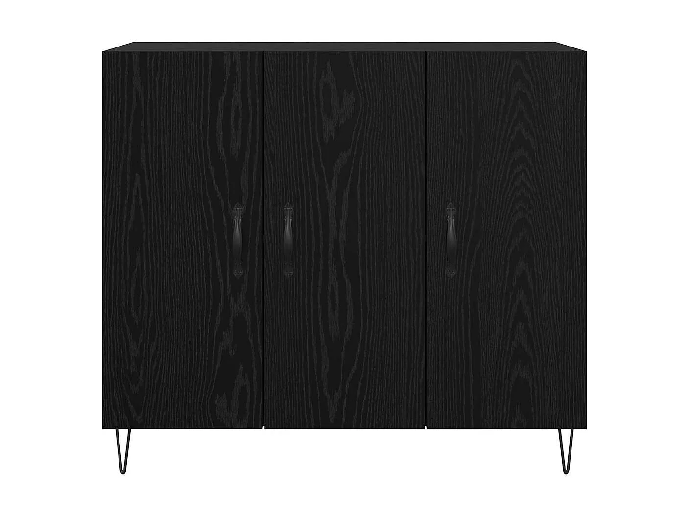Buffet Chêne noir 90 x 34 x 80 cm Bois d'ingénierie