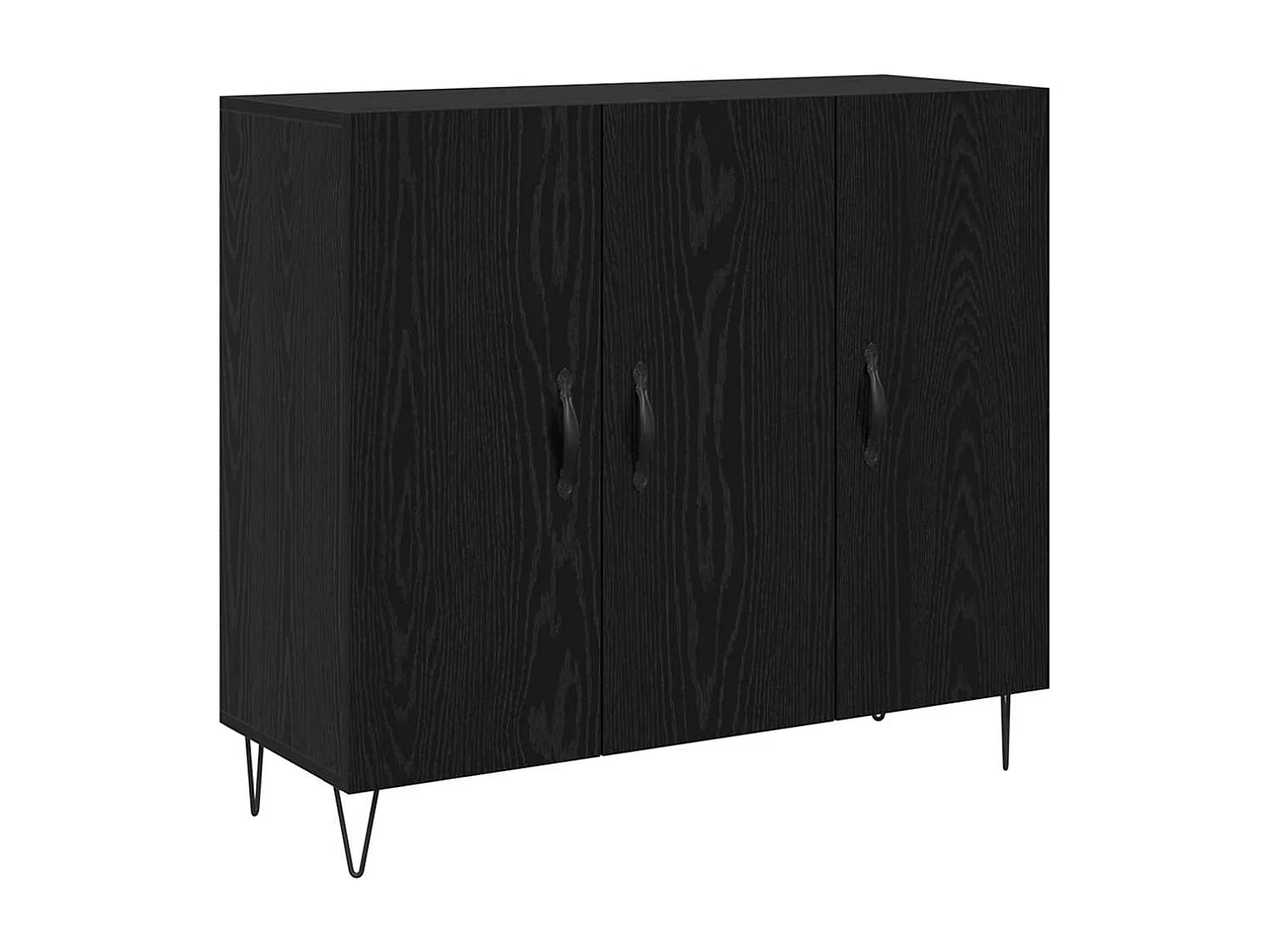 Credenza in rovere nero 90 x 34 x 80 cm in legno ingegnerizzato