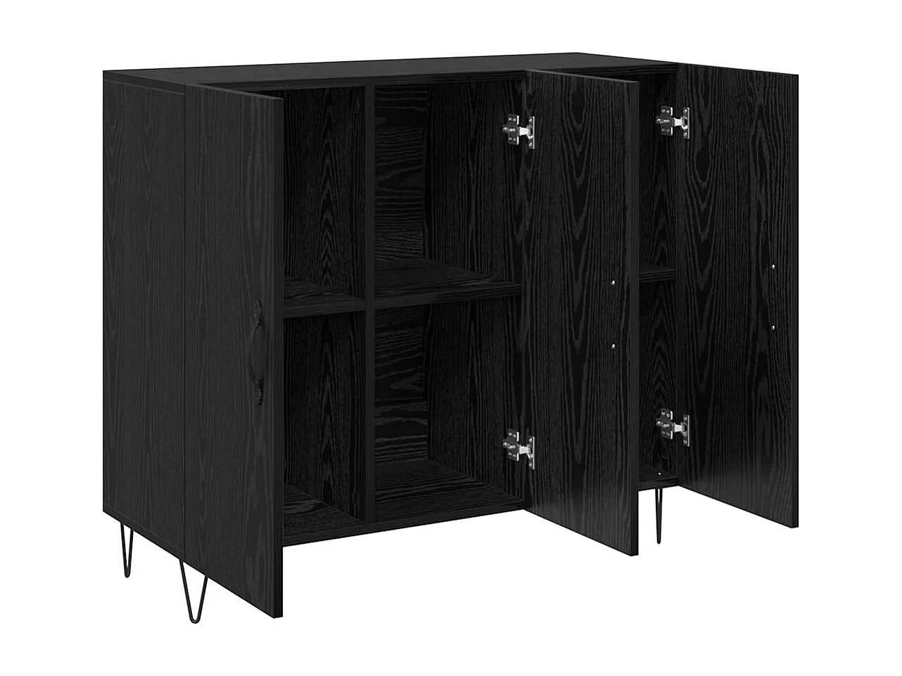 Credenza in rovere nero 90 x 34 x 80 cm in legno ingegnerizzato