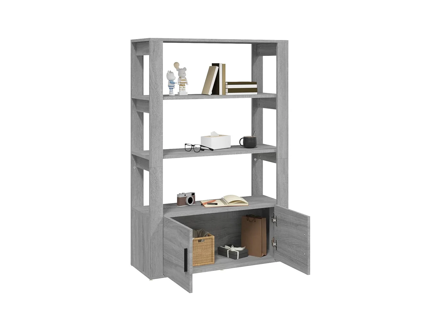 Sonoma dressoir grijs 80x30x119,5 cm Technisch hout