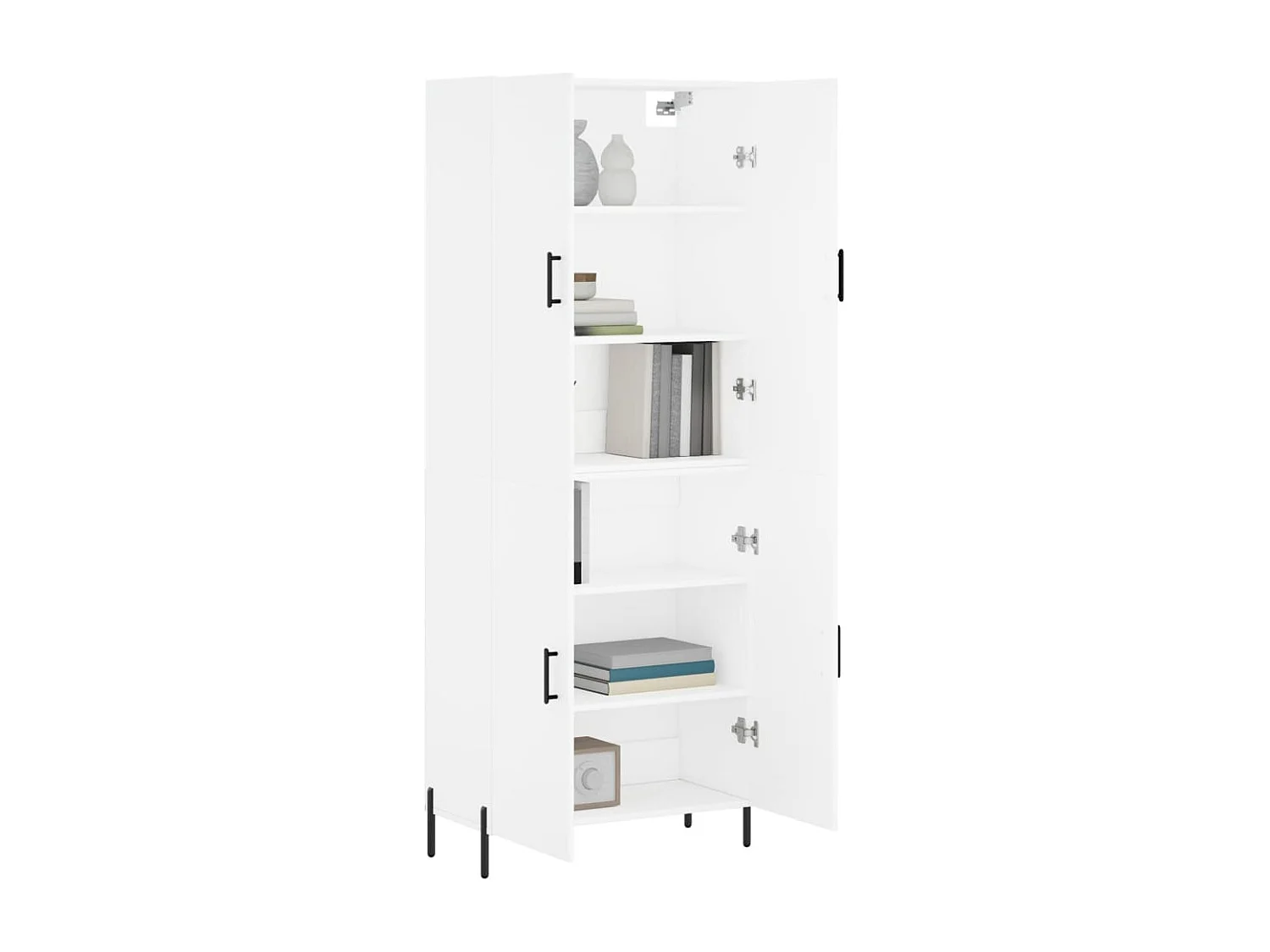 Credenza alta bianca 69,5x34x180 cm Legno ingegnerizzato