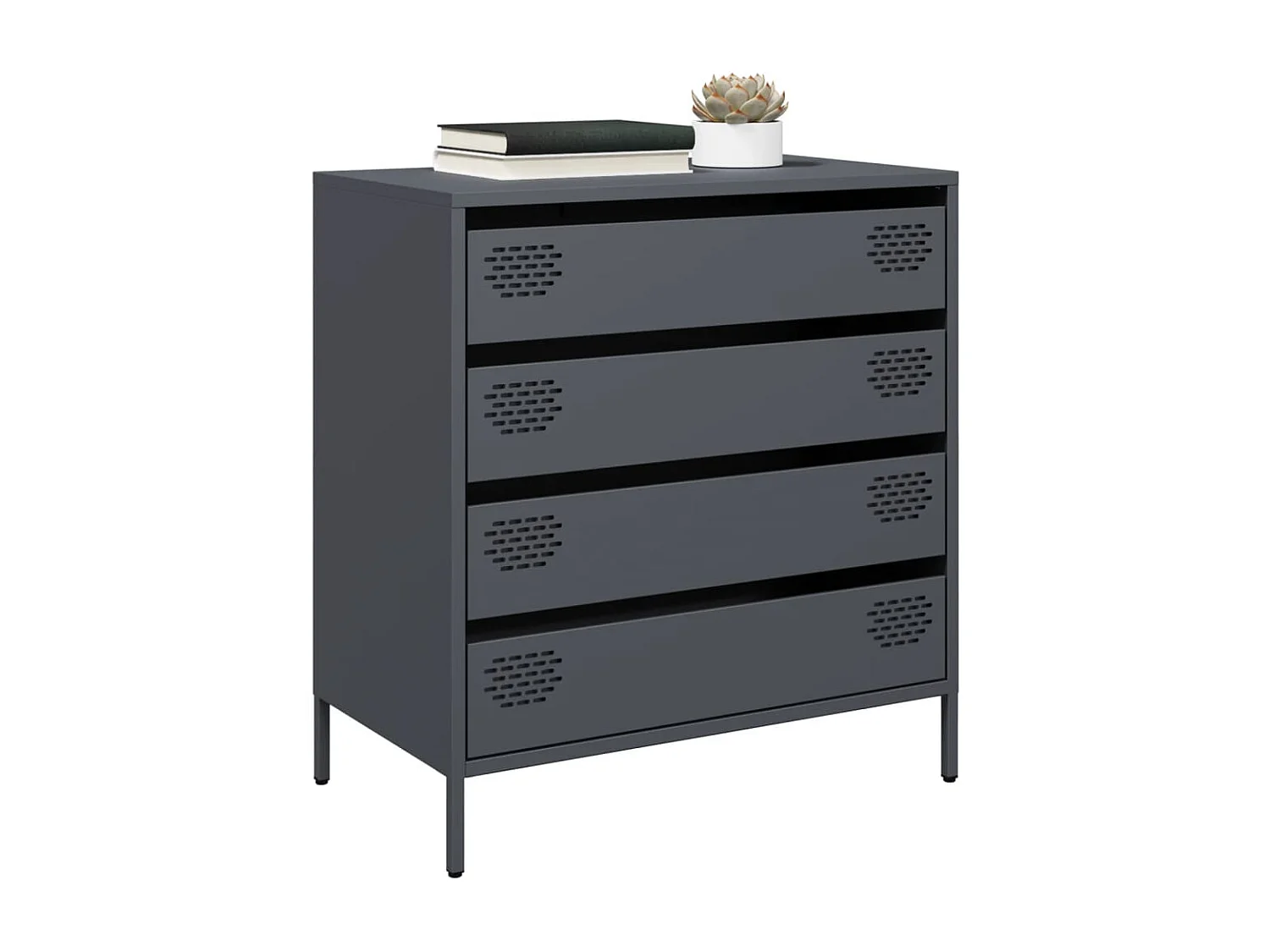 Buffet anthracite 68x39x73,5 cm acier laminé à froid