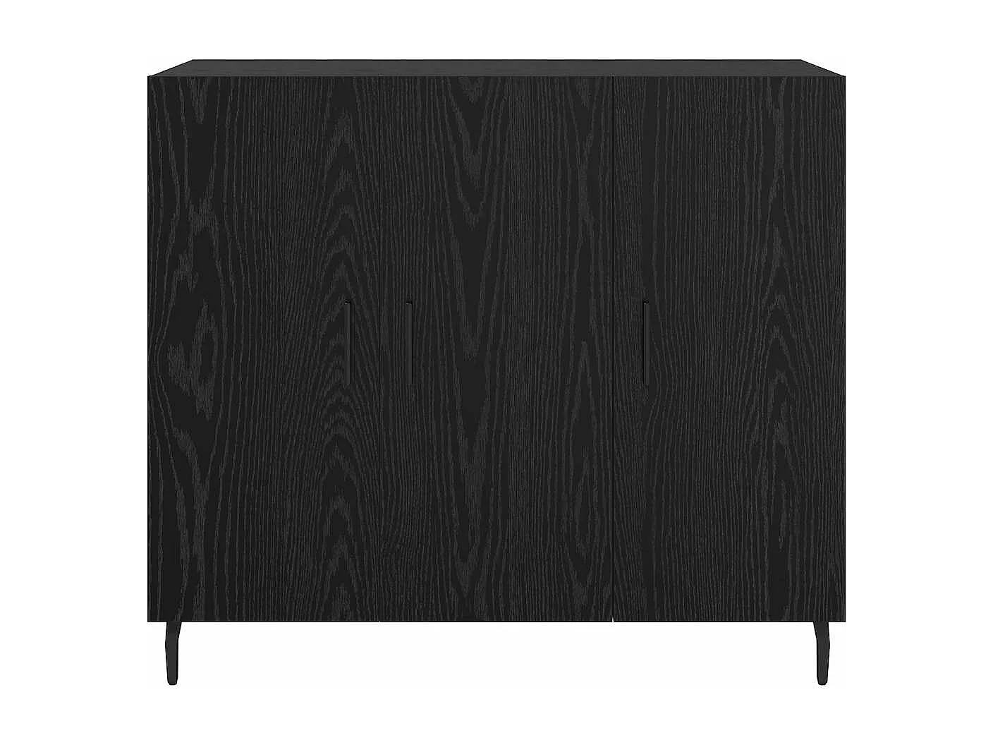 Zwart dressoir 90 x 34 x 80 cm bewerkt hout