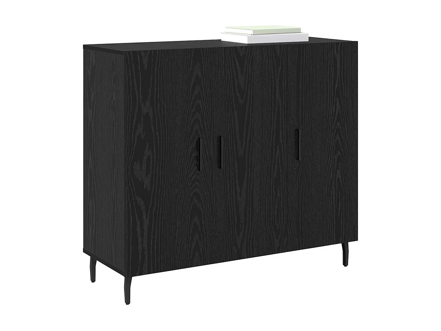Buffet Noir 90 x 34 x 80 cm Bois d'ingénierie