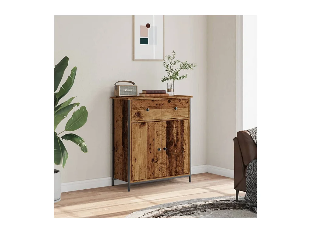 Buffet vieux bois 70x30x80 cm bois d'ingénierie