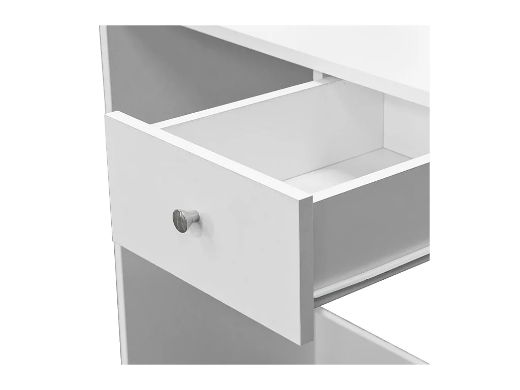 Kaptafel Bewerkt hout 75x40x141 cm Wit