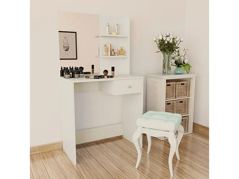 Tocador Madera contrachapada 75x40x141 cm Blanco