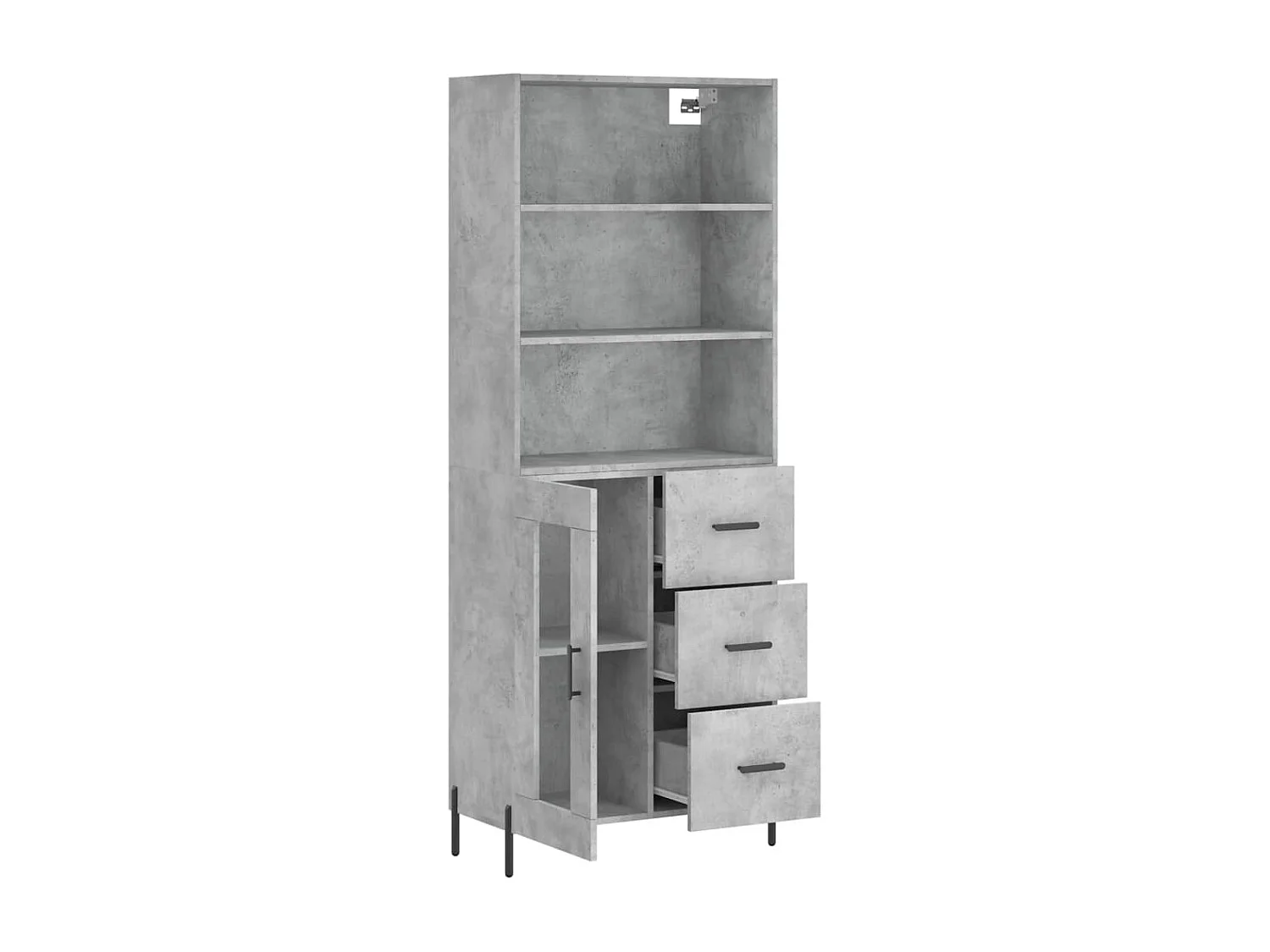 Credenza alta Grigio cemento 69,5x34x180 cm Legno ingegnerizzato