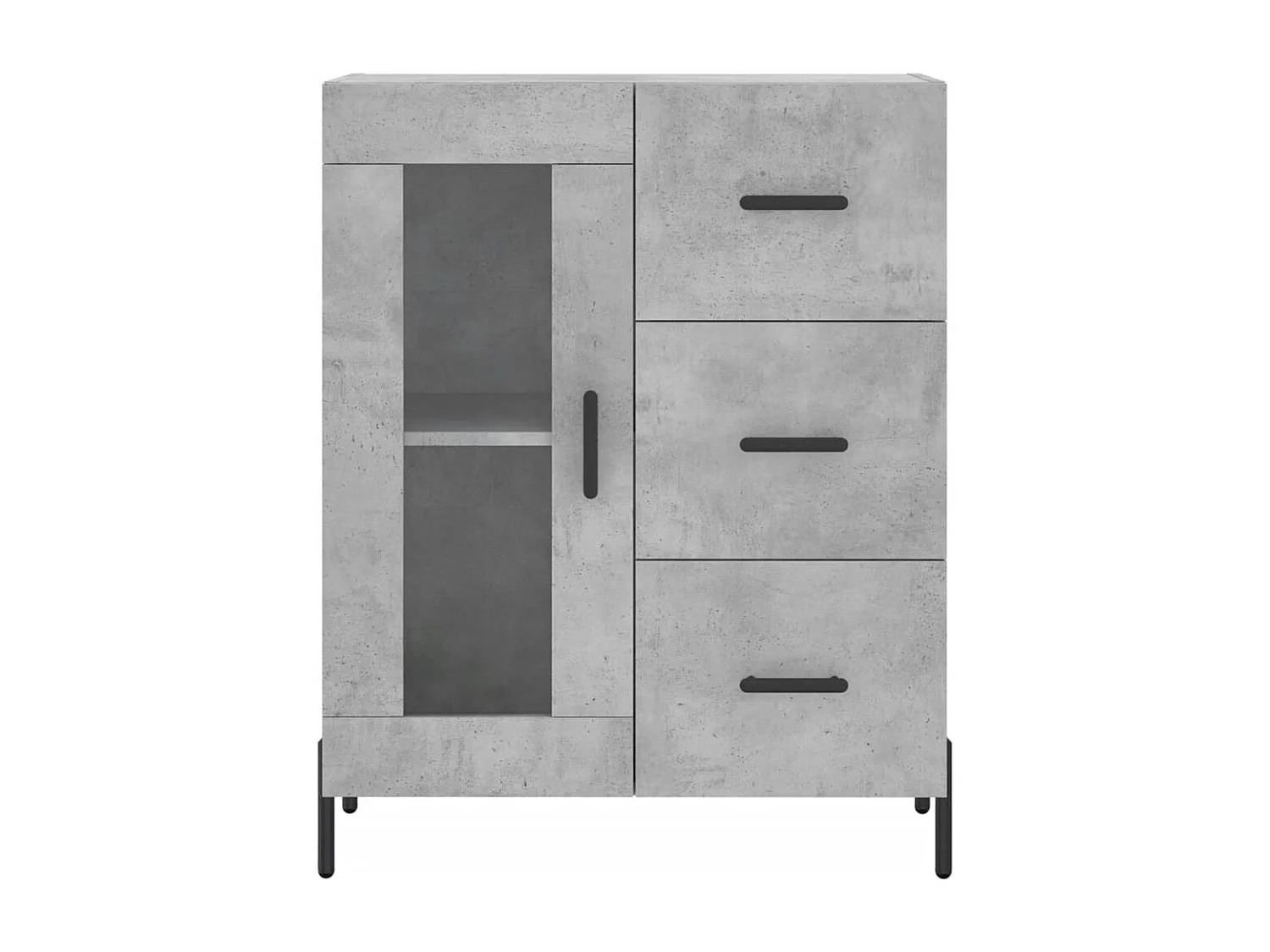 Credenza alta Grigio cemento 69,5x34x180 cm Legno ingegnerizzato