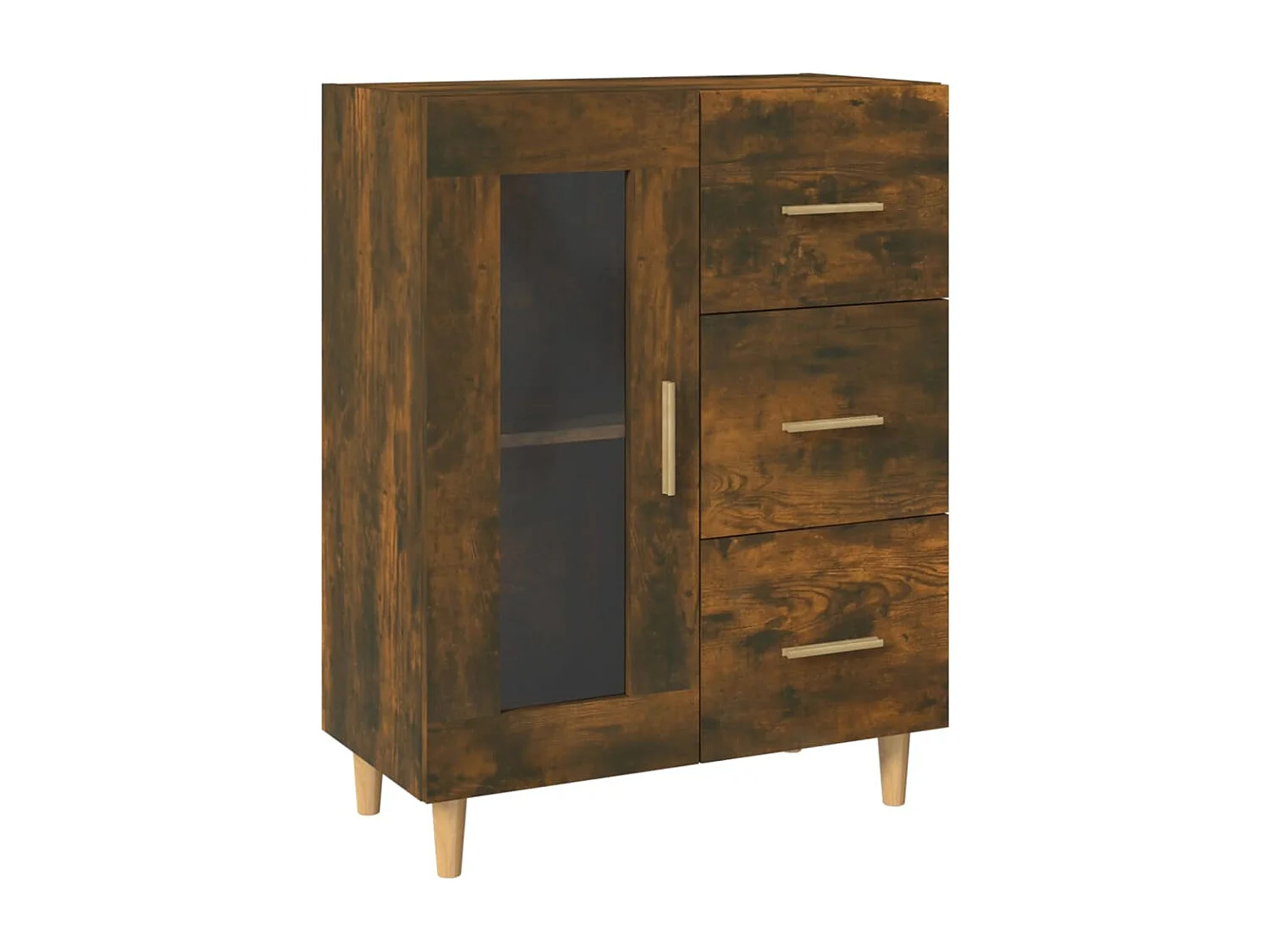 Buffet chêne fumé 69,5x34x90 cm bois d'ingénierie