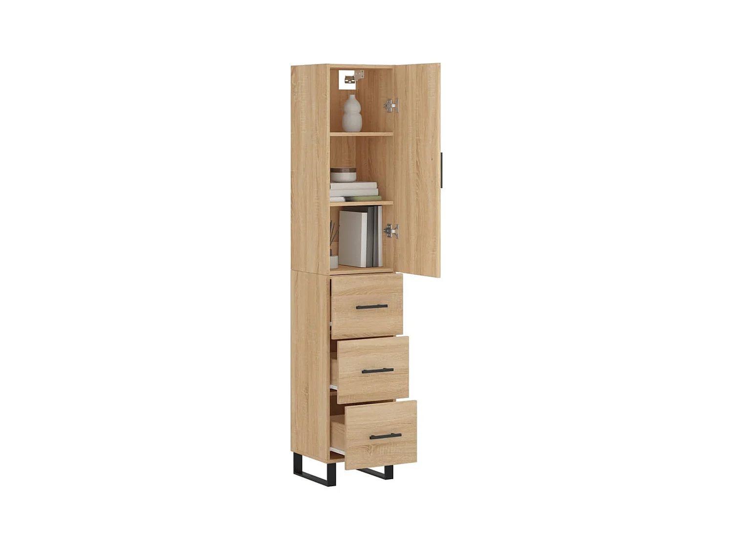 Hoog dressoir Sonoma eiken 34,5x34x180 cm Technisch hout