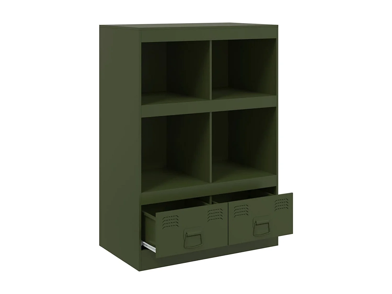 Aparador verde oliva 67x39x95 cm acero