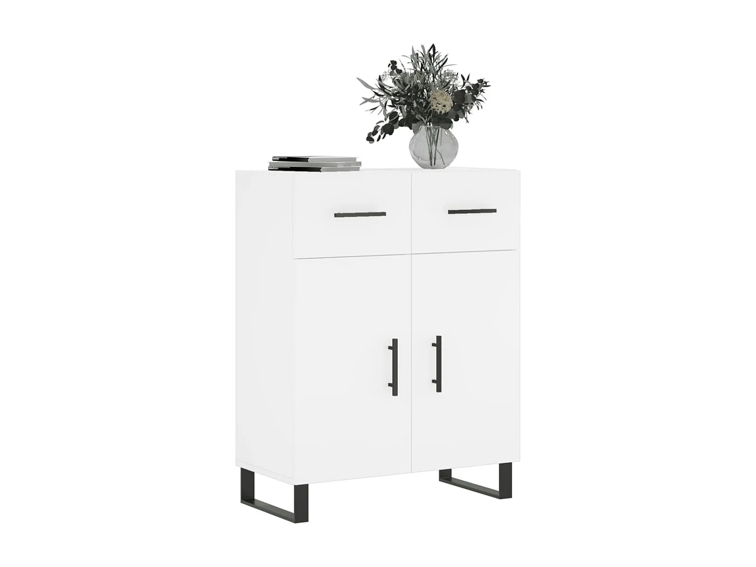 Credenza bianca 69,5x34x90 cm in legno ingegnerizzato