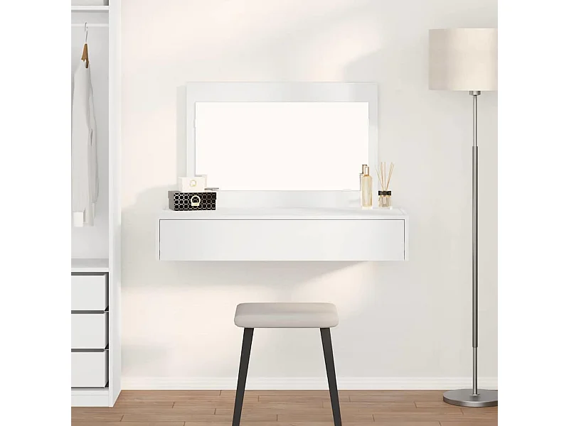 Table de Toilette Blanc 100 x 40 x 70 cm Bois d'ingénierie