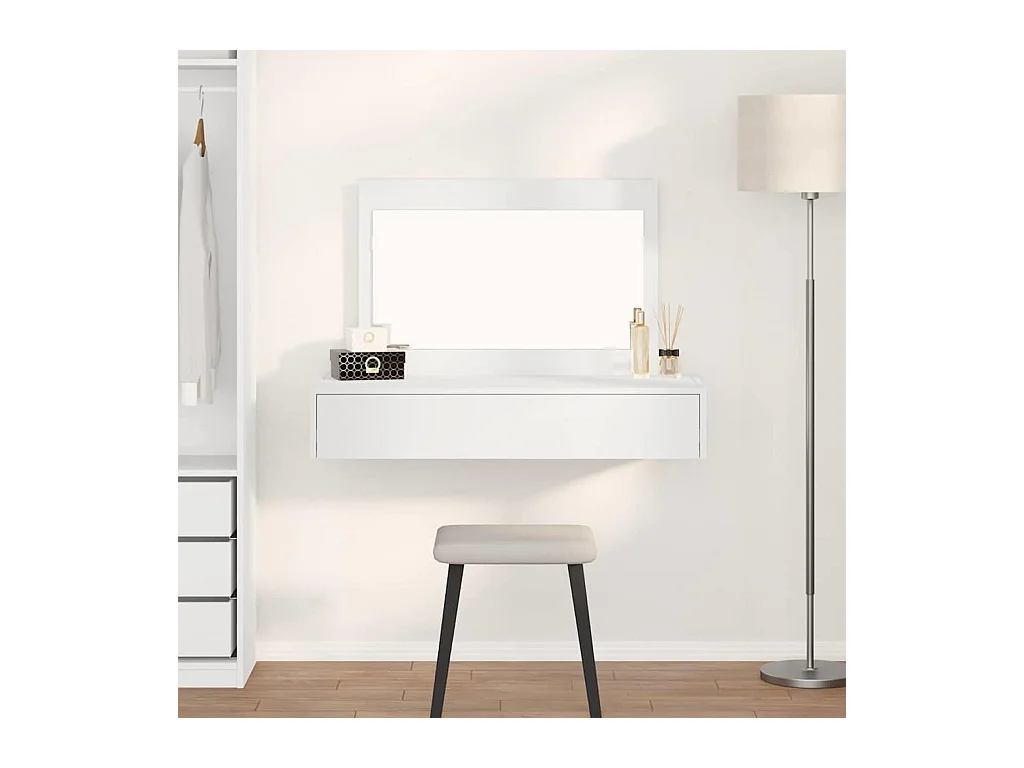 Table de Toilette Blanc 100 x 40 x 70 cm Bois d'ingénierie