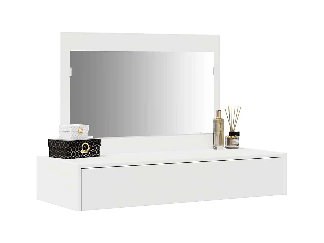 Table de Toilette Blanc 100 x 40 x 70 cm Bois d'ingénierie