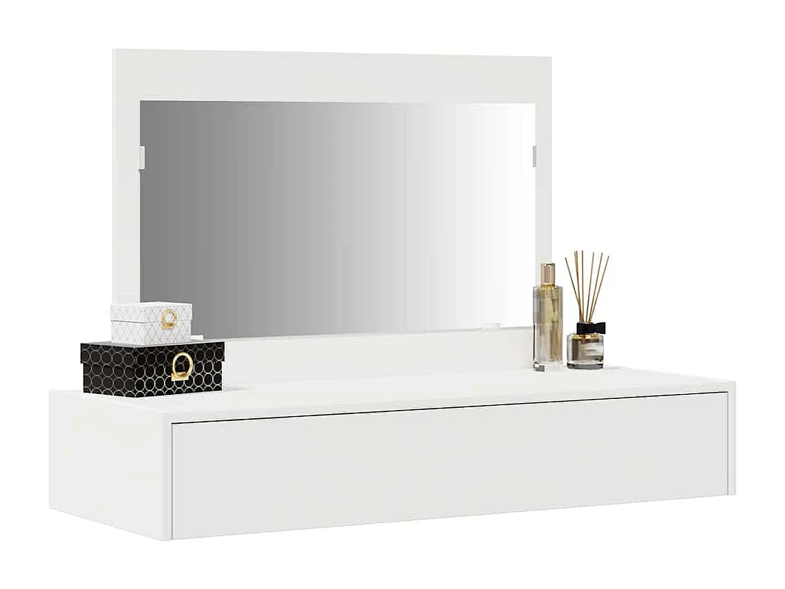 Table de Toilette Blanc 100 x 40 x 70 cm Bois d'ingénierie