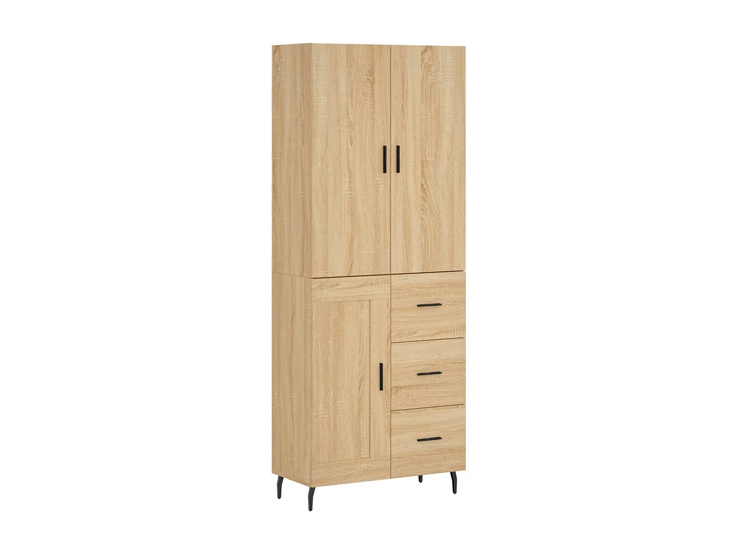 Hoog dressoir Sonoma eiken 69,5x34x180 cm Technisch hout