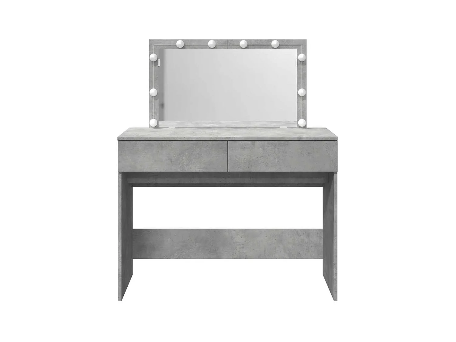 Betongrijze kaptafel met LED's 100x40x120 cm