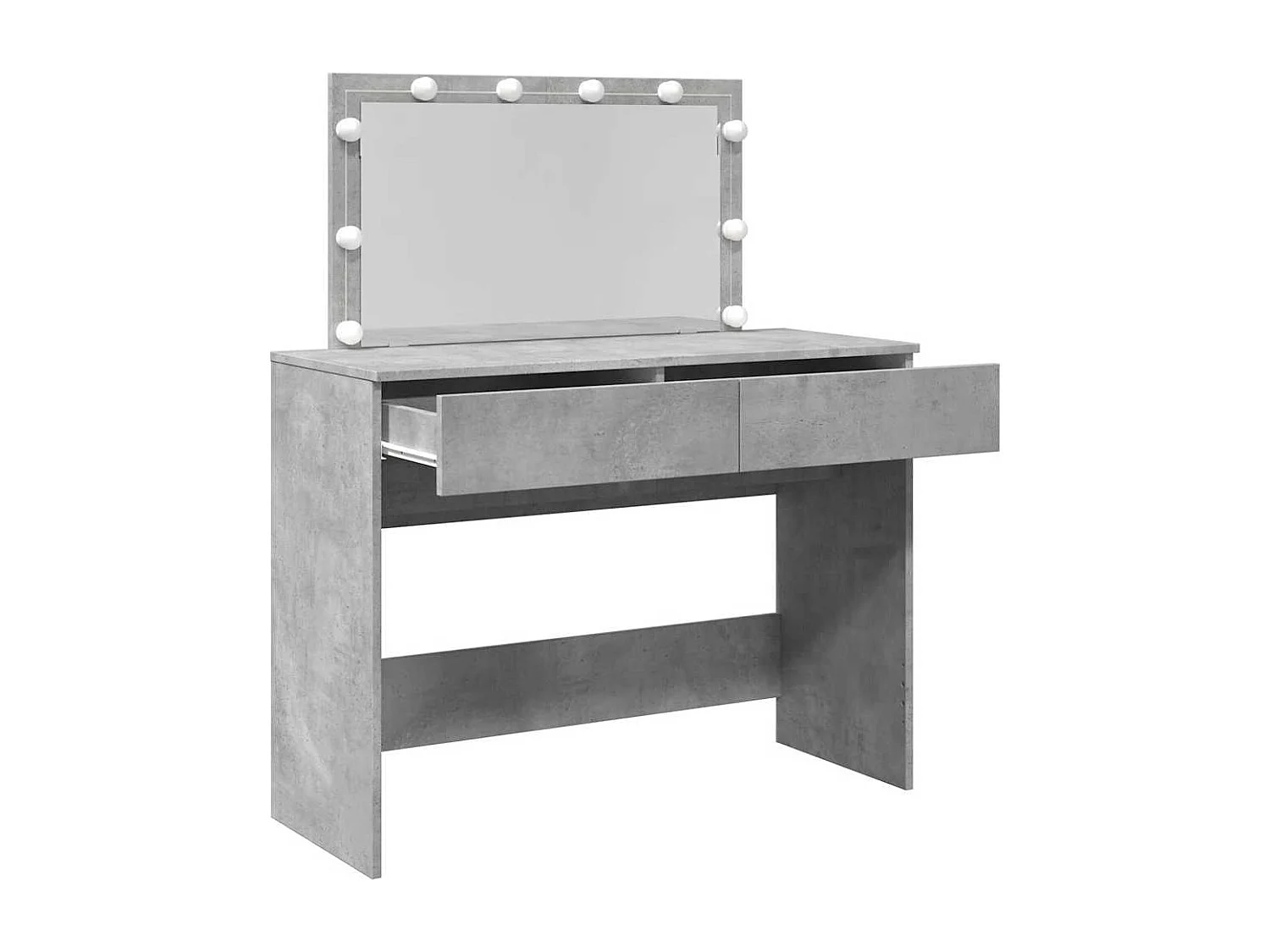 Betongrijze kaptafel met LED's 100x40x120 cm