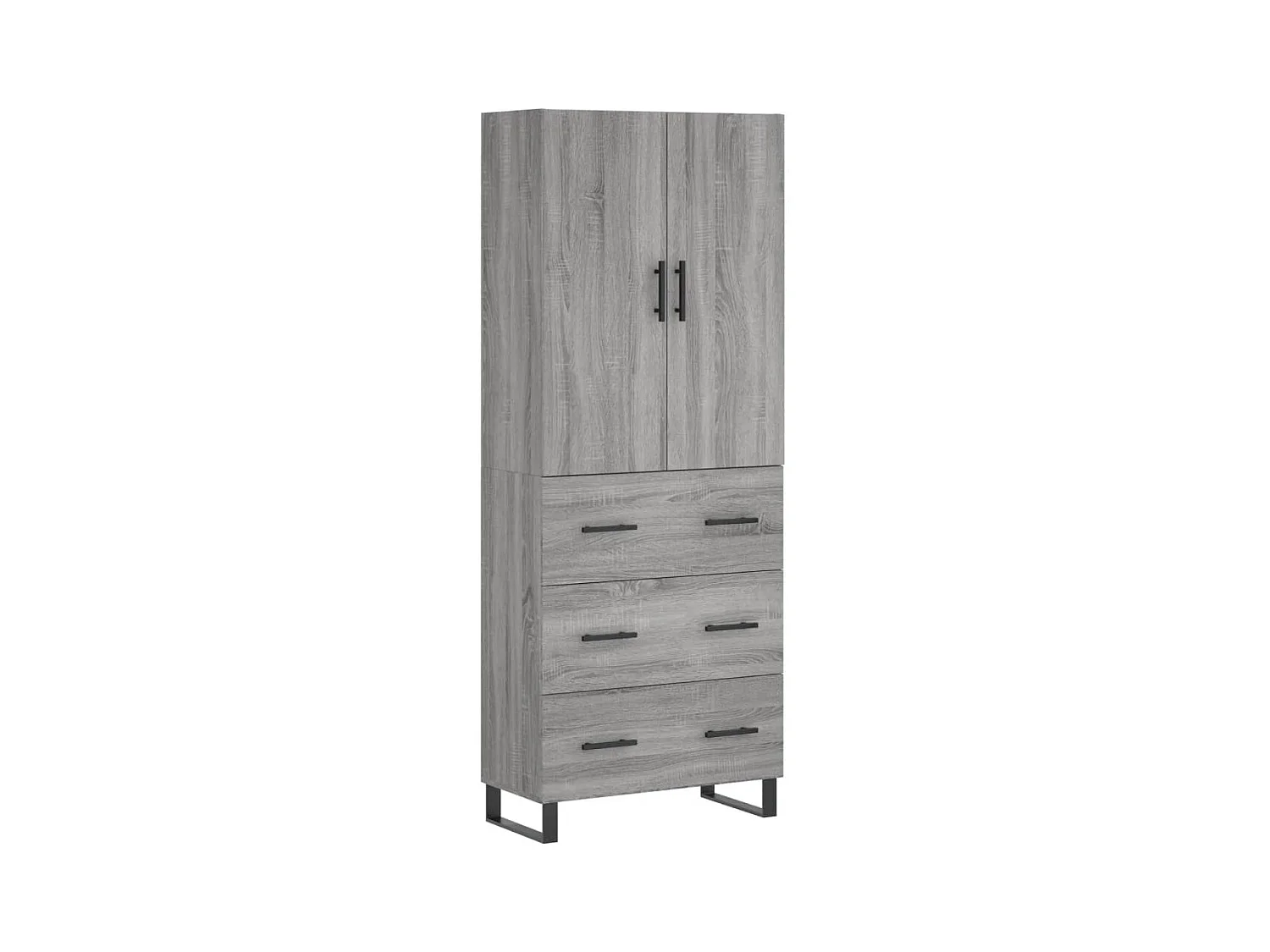 Sonoma hoog dressoir grijs 69,5x34x180 cm Technisch hout