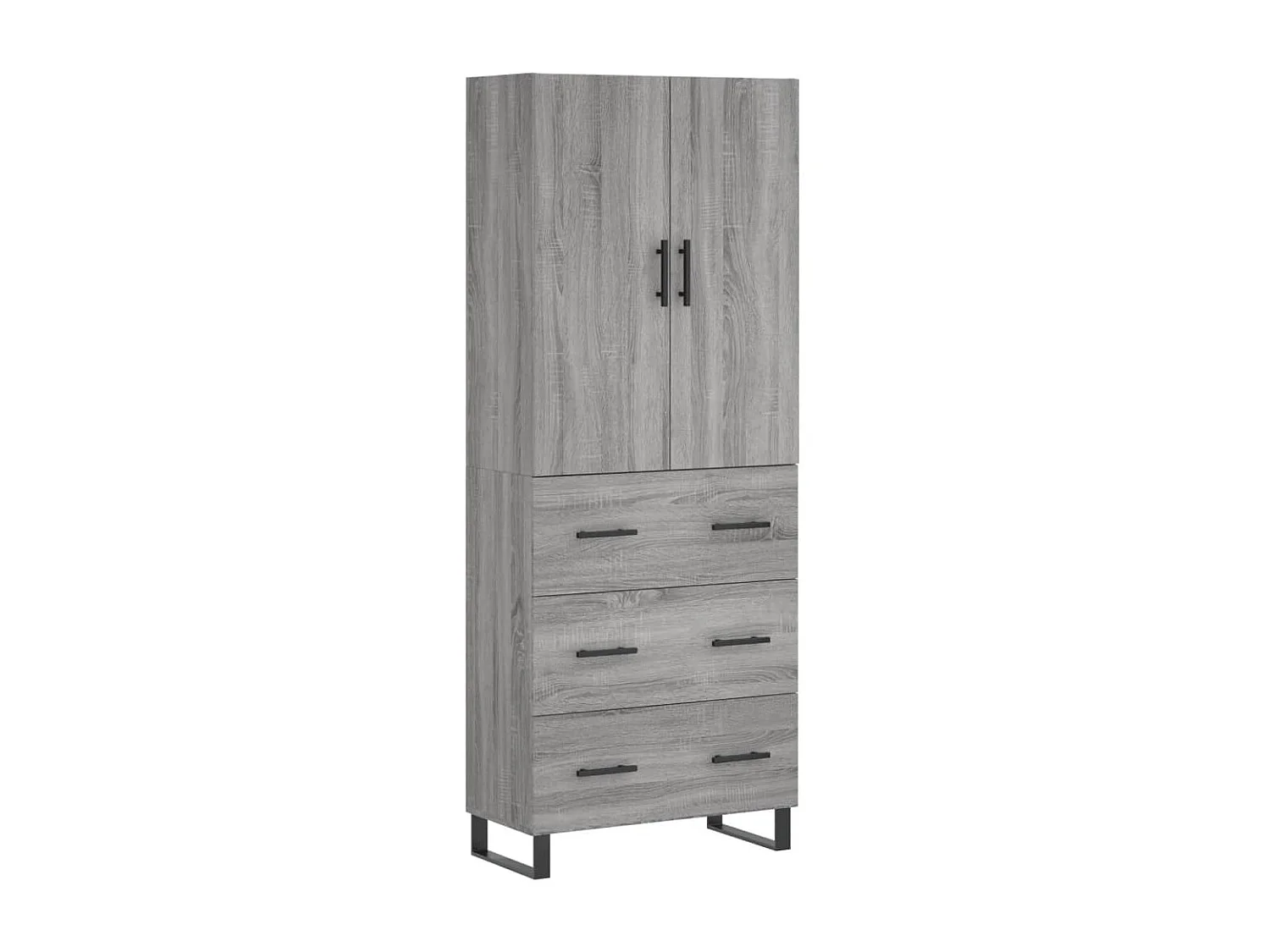 Buffet haut Sonoma gris 69,5x34x180 cm Bois d'ingénierie