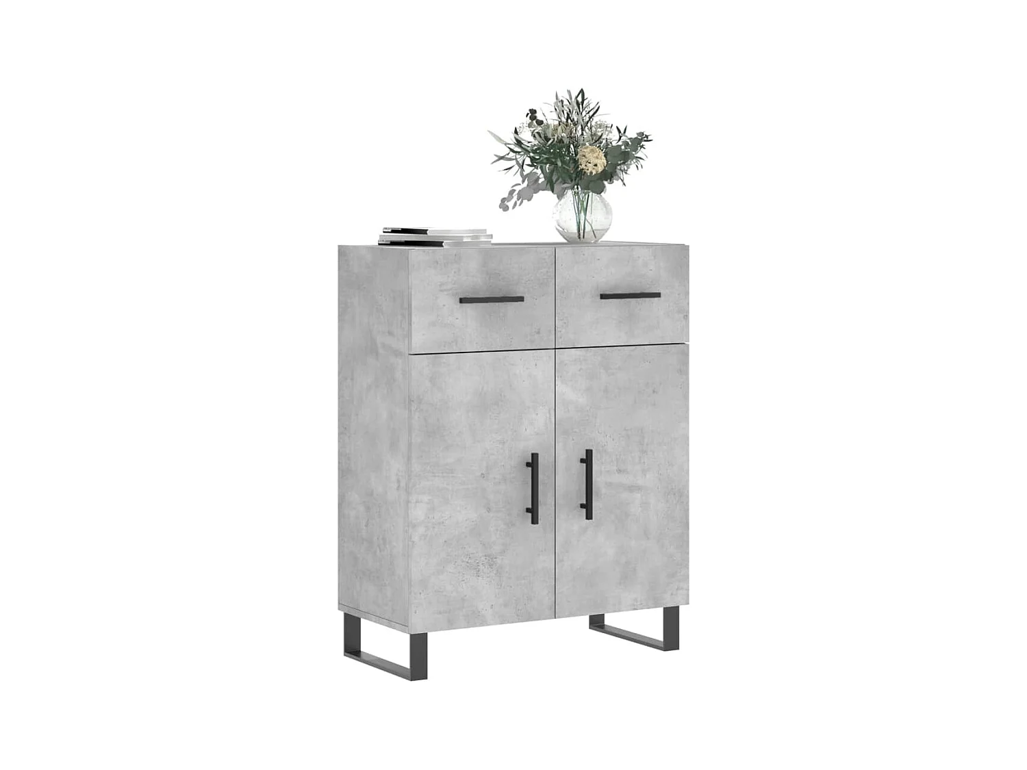 Credenza grigio cemento 69,5x34x90 cm in legno ingegnerizzato